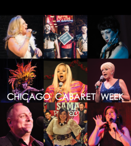 collage of performers with text, Chicago Cabaret Week
