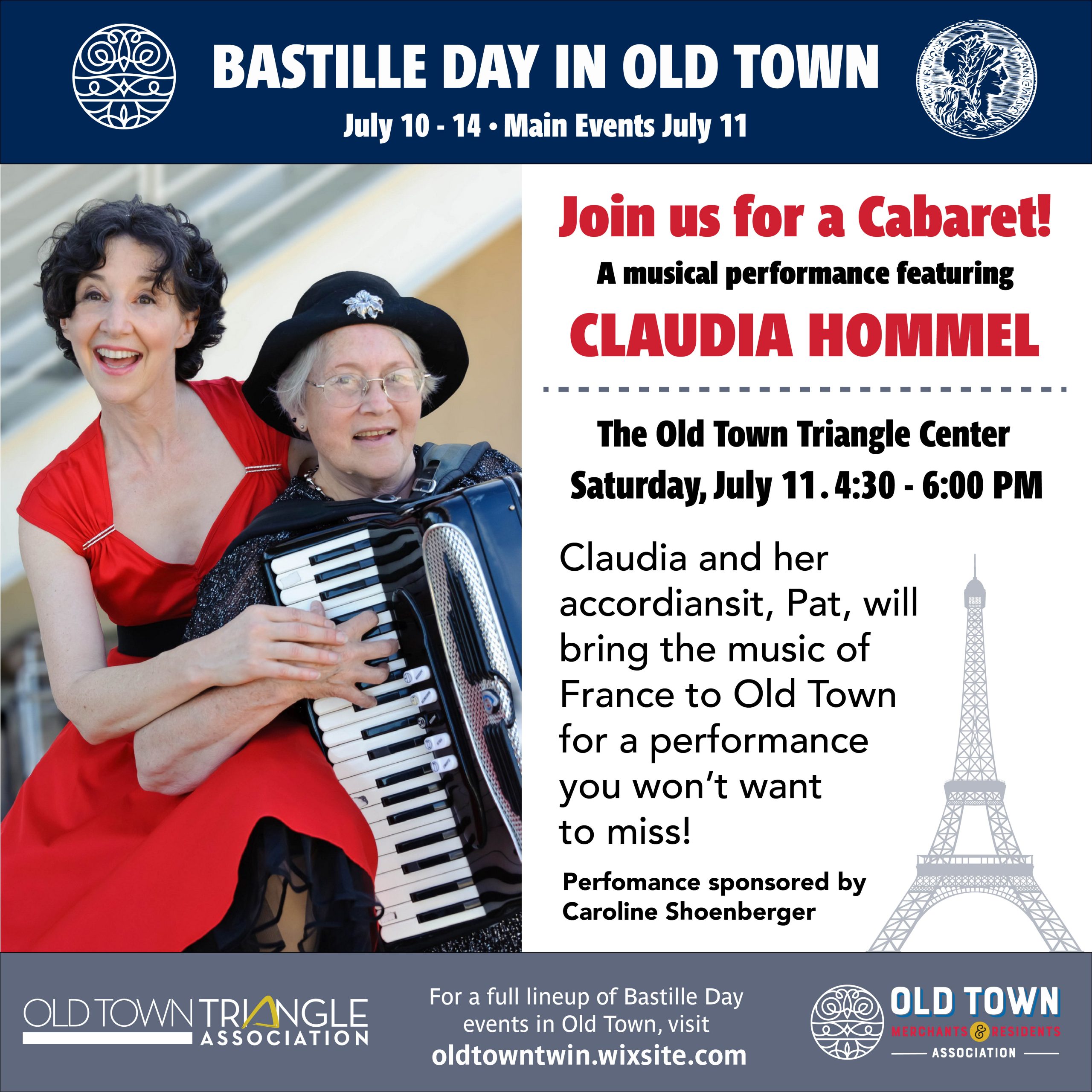 July 11 - 4:30 Old Town celebrates Bastille Day with Working In Concert