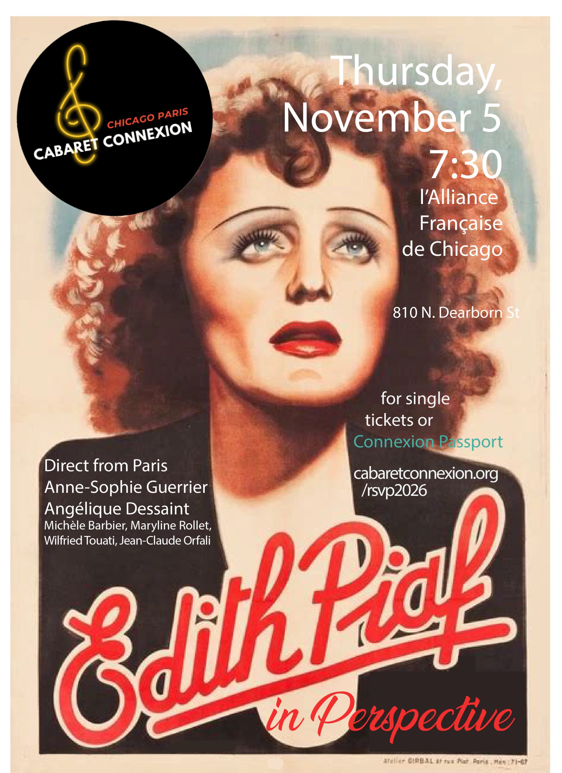 "Piaf in Perspective" featuring Anne-Sophie Guerrier and Angélique Dessaint